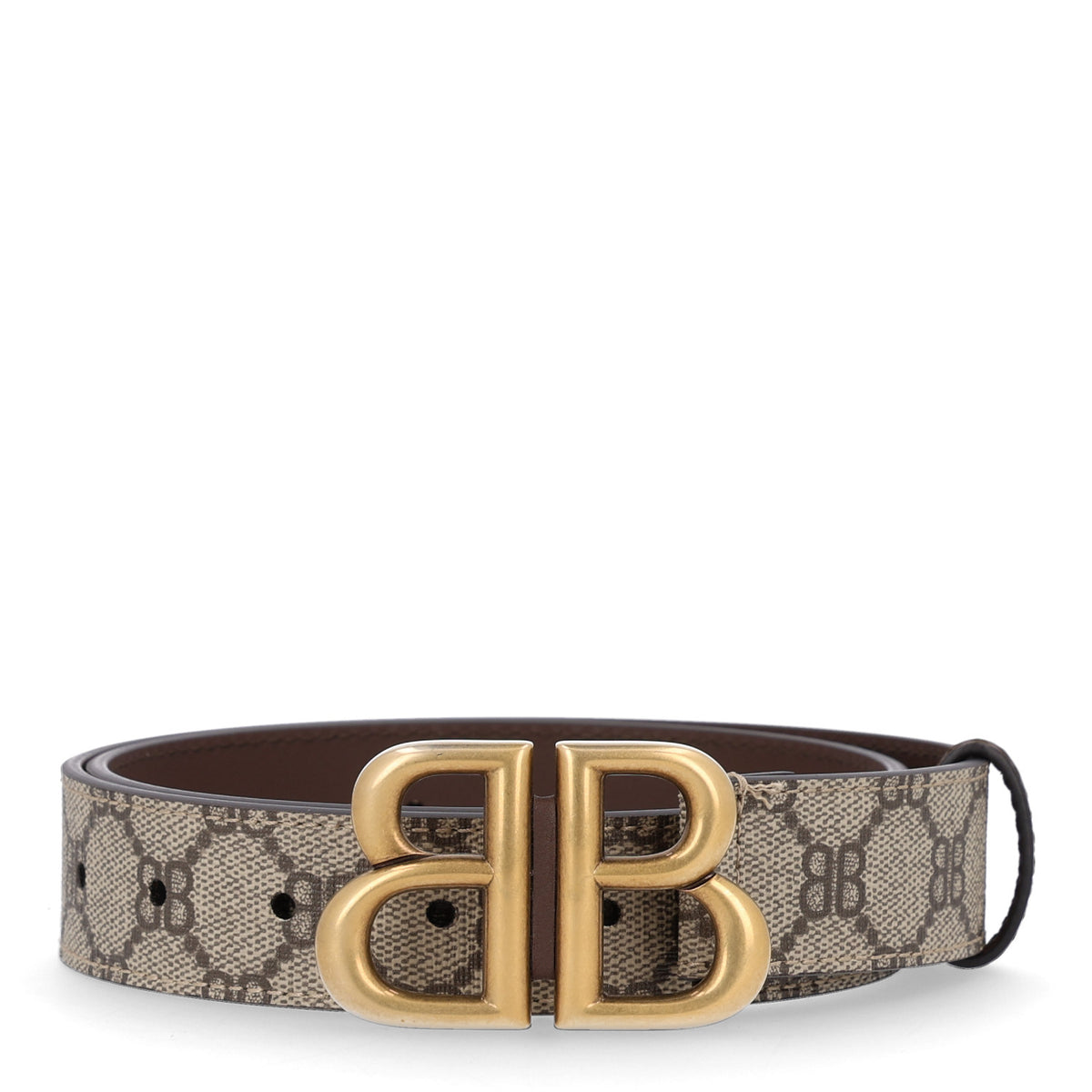 Gucci X BALENCIAGA BB Supreme Monogram Belt 75 Beige Ebony 1 of 6