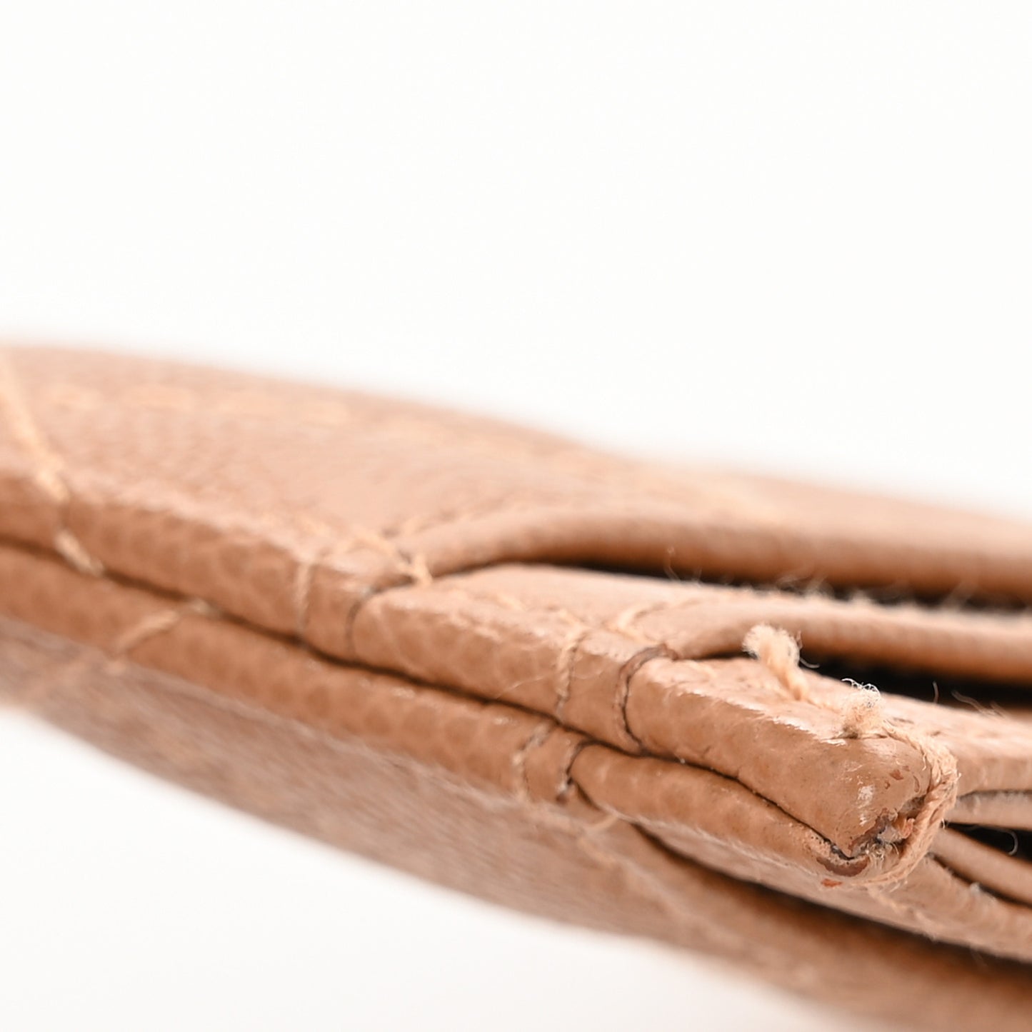 Caviar Quilted Card Holder Dark Beige