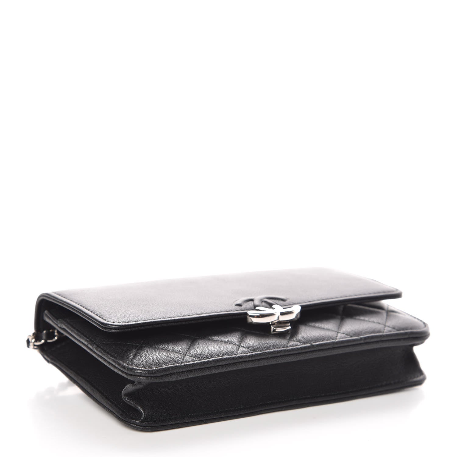 Chanel Lambskin Quilted CC Box Wallet On Chain WOC Black 4 of 11