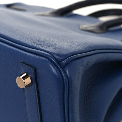 Hermes Taurillon Novillo Matte Alligator Birkin Touch 25 Bleu Saphir Marine 11 of 12