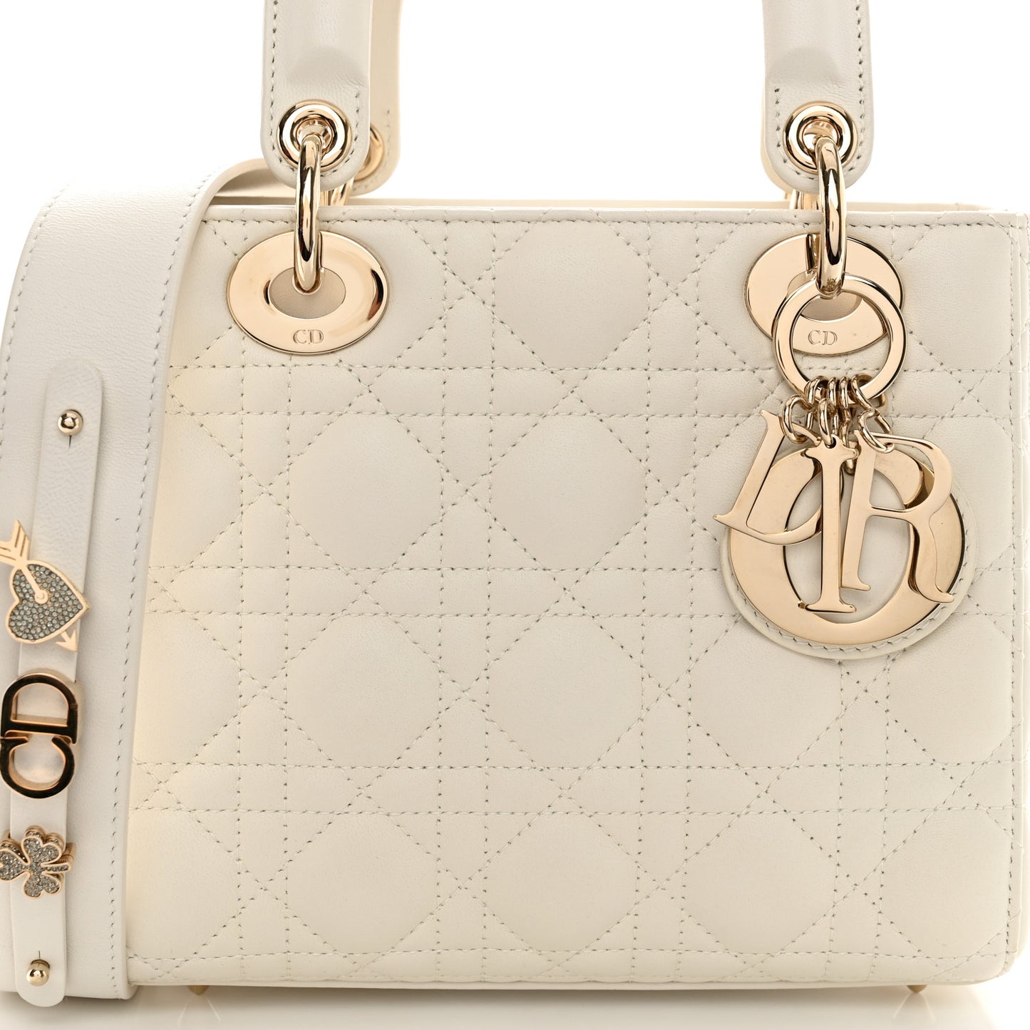 Lambskin Cannage Small My ABCDior Lady Dior White