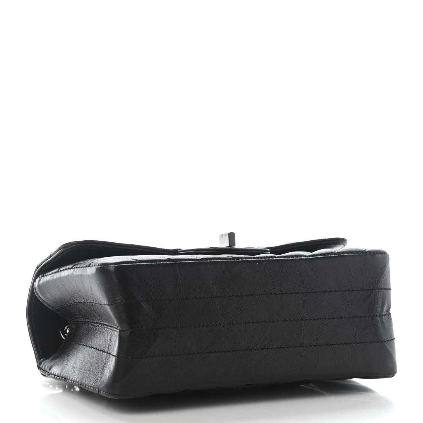 Aged Calfskin Chevron Quilted 2.55 Reissue Mini Flap So Black