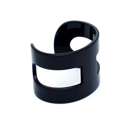 Hermes Lacquered Wood Ano Cuff PM Navy Bleu Dark Purple 6 of 7