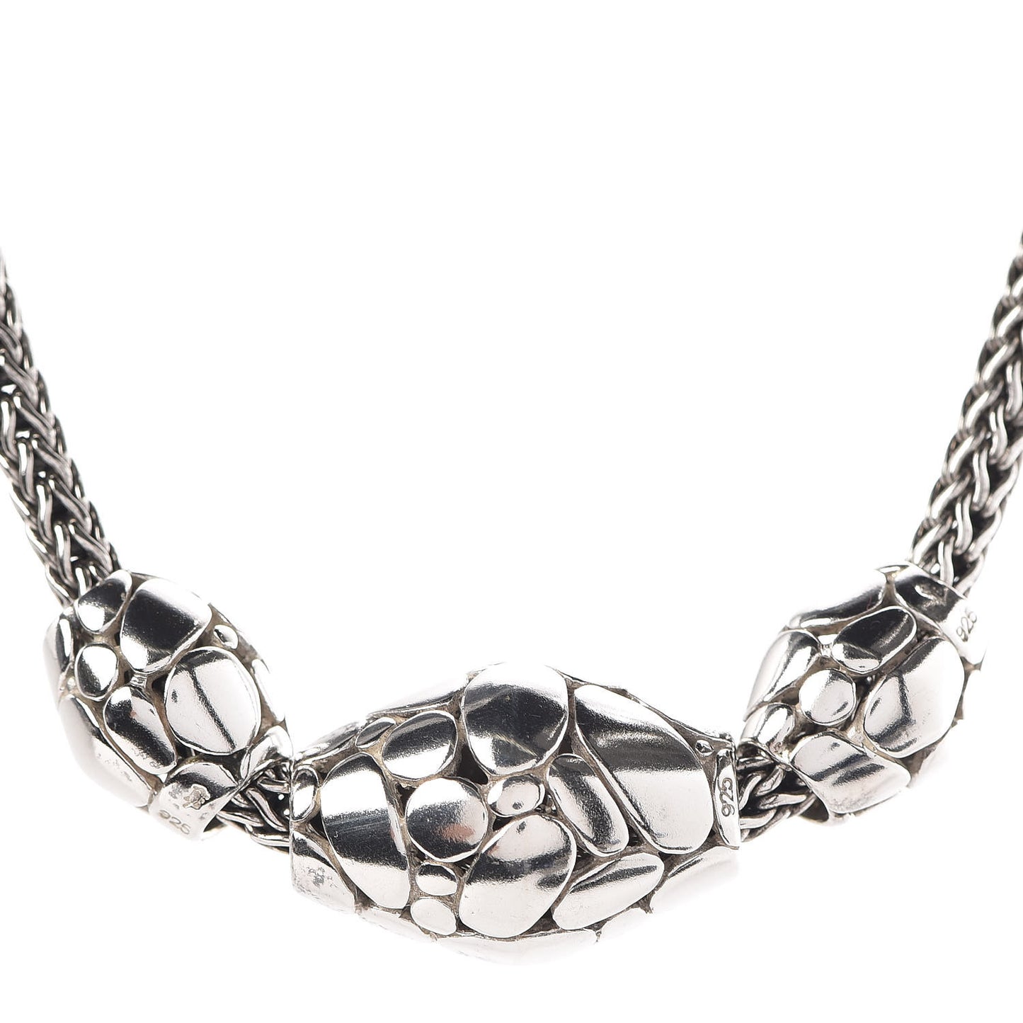 Sterling Silver Kali Elliptical Bead Trio Necklace