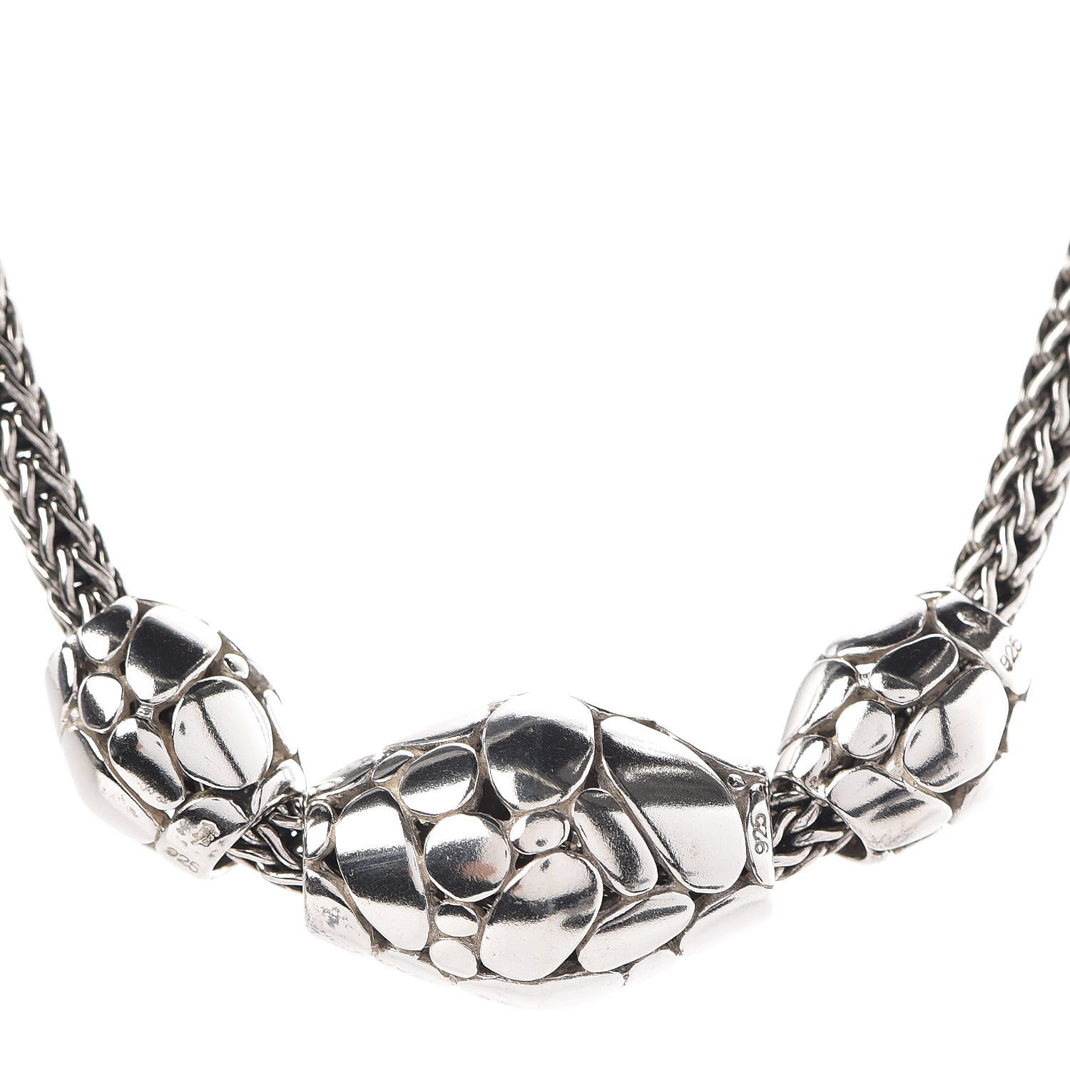 John Hardy Sterling Silver Kali Elliptical Bead Trio Necklace 4 of 6