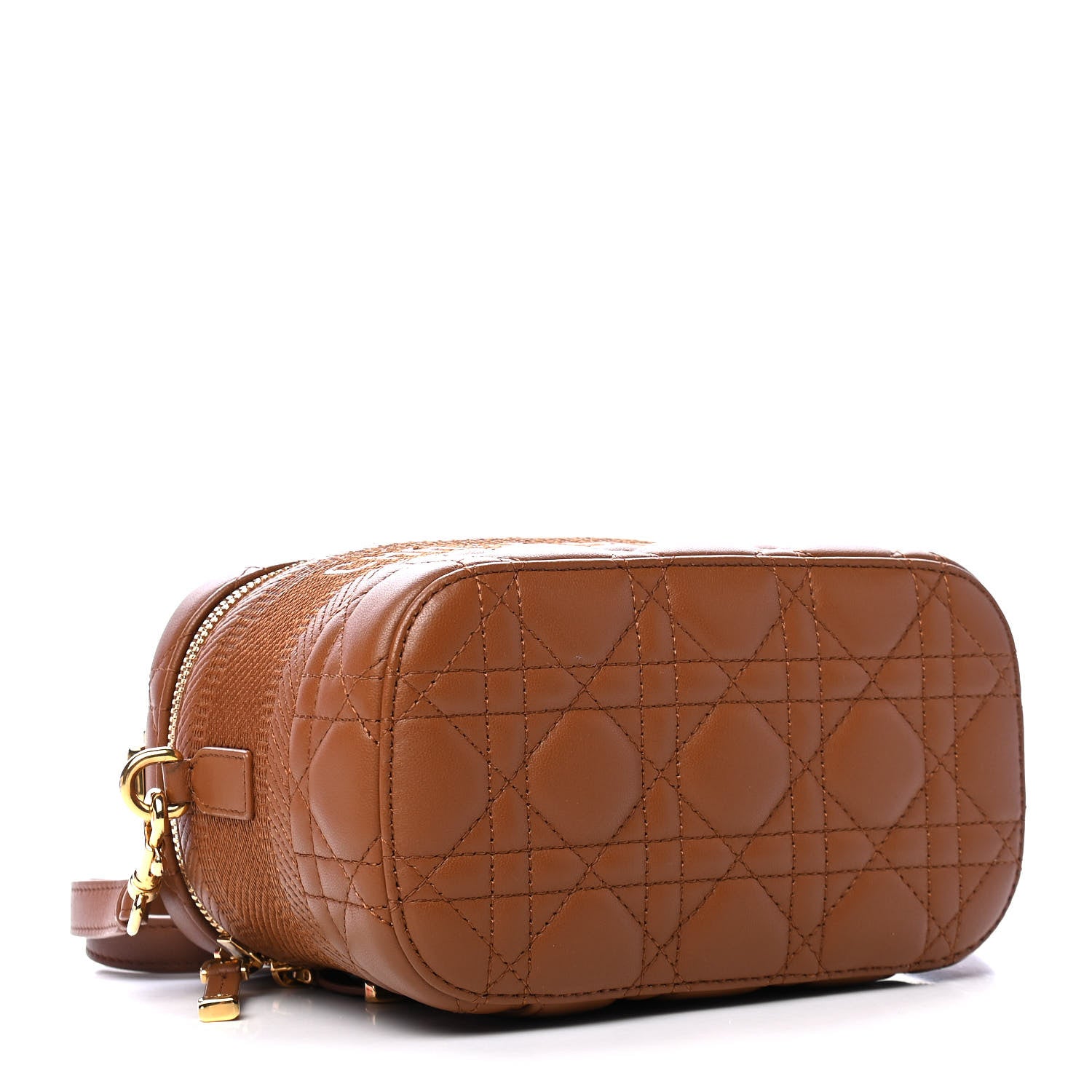 Christian Dior Lambskin Cannage Small Diortravel Vanity Case Cognac 3 of 5