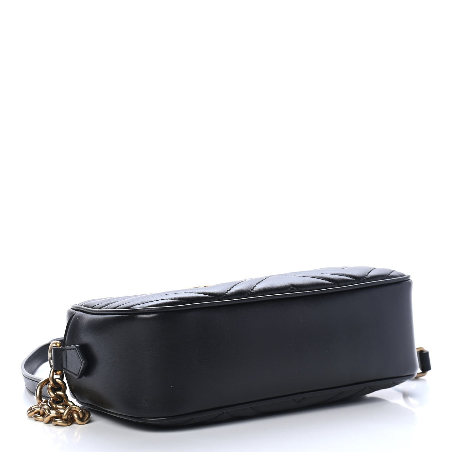 Calfskin Matelasse Small GG Marmont Chain Shoulder Bag Black