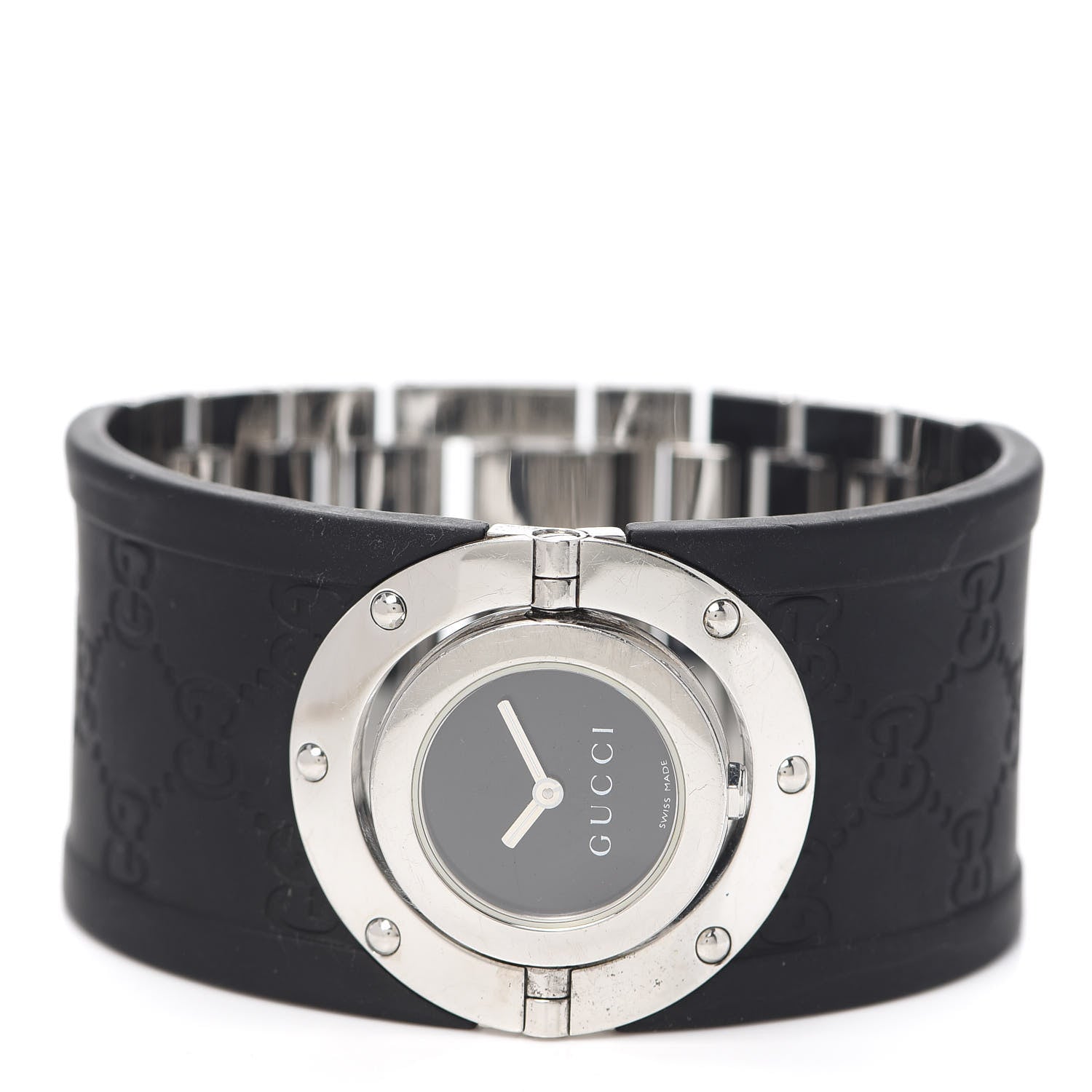 Gucci Stainless Steel Rubber 33mm Twirl Quartz Watch Black 2 of 4