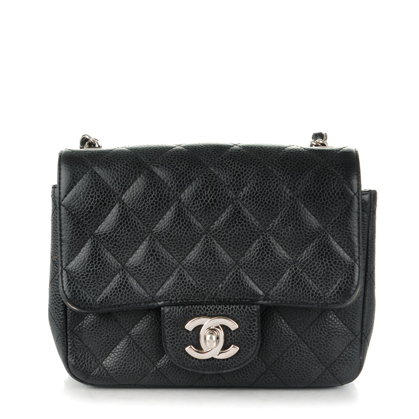 Caviar Quilted Mini Square Flap Black