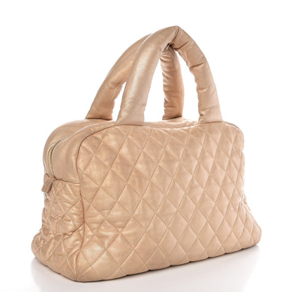 Chanel Lambskin Coco Cocoon Bowler Light Gold 3 of 8