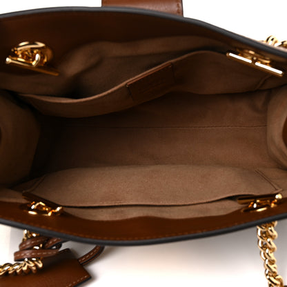 Gucci GG Supreme Monogram Calfskin Small Padlock Tote Beige Ebony Tuscany 5 of 10