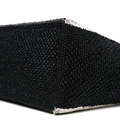 Loewe Raffia Large Paula's Ibiza Logo Tote Black White 9 of 9
