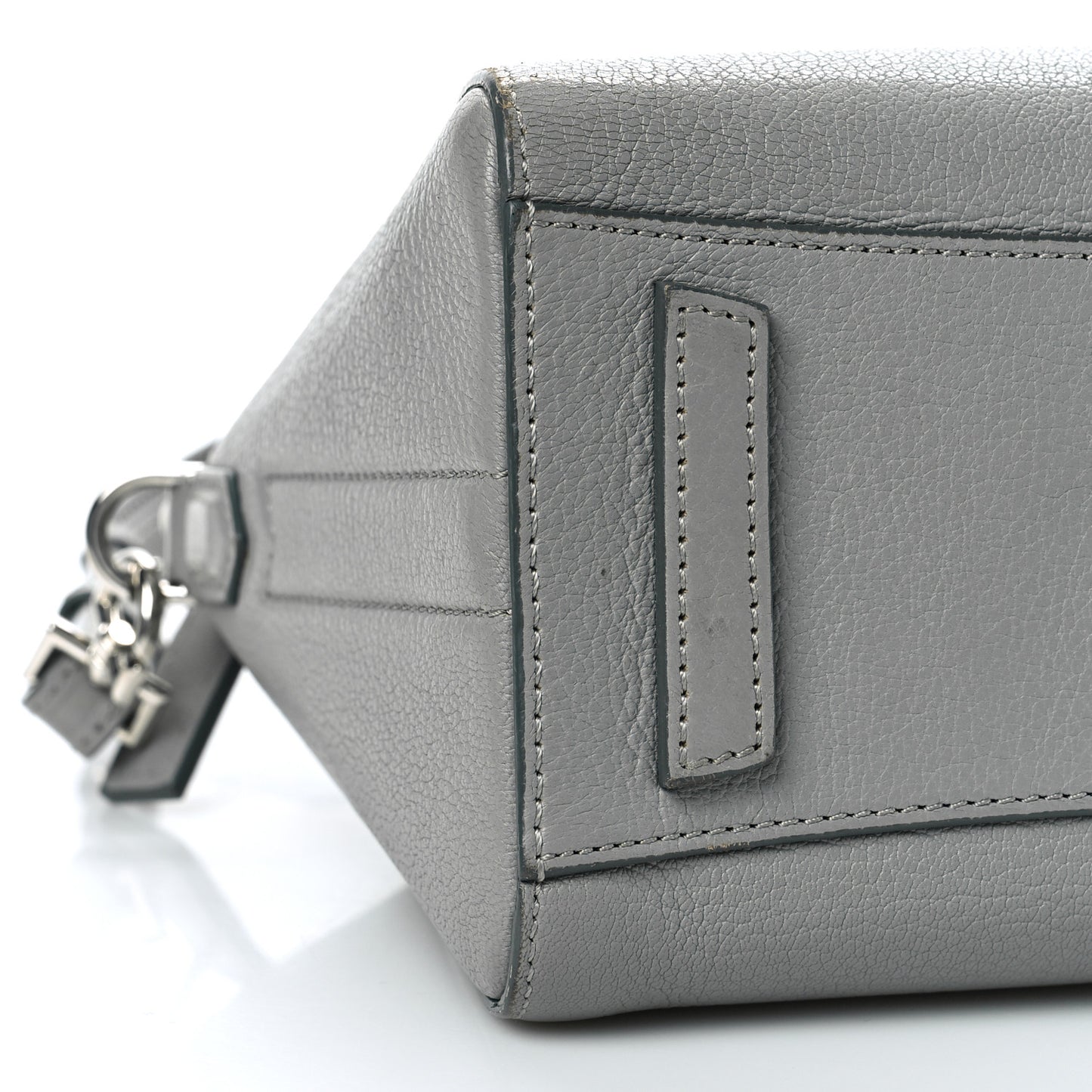 Sugar Goatskin Mini Antigona Pearl Grey