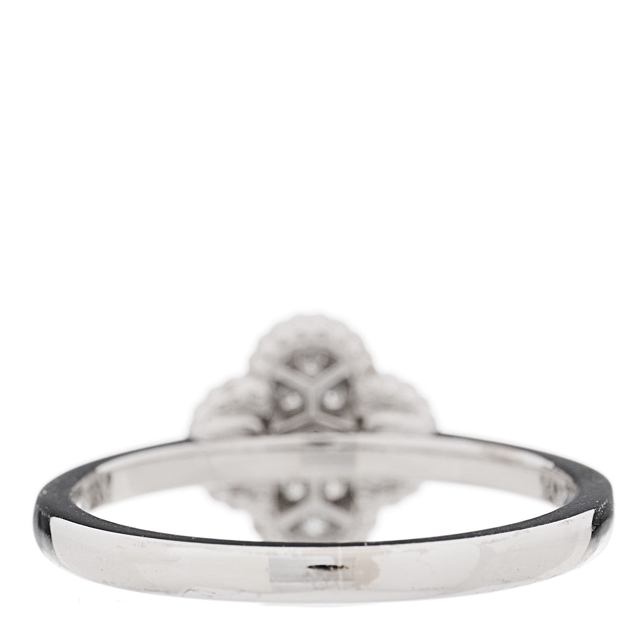 18K White Gold Diamond Sweet Alhambra Ring 54 6.75