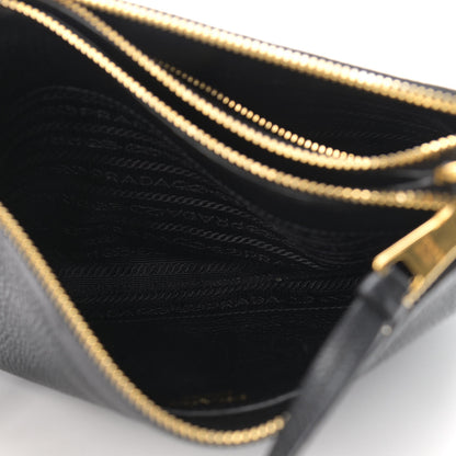 Prada Vitello Phenix Double Zip Crossbody Bag Black 6 of 11