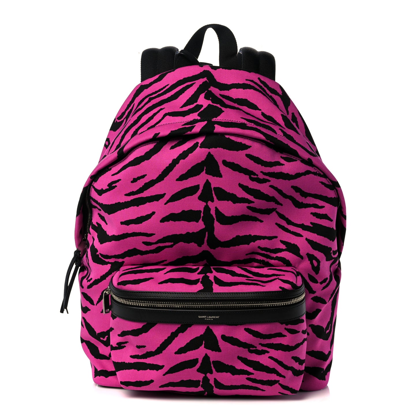 Canvas Zebra Print City Backpack Pink Black