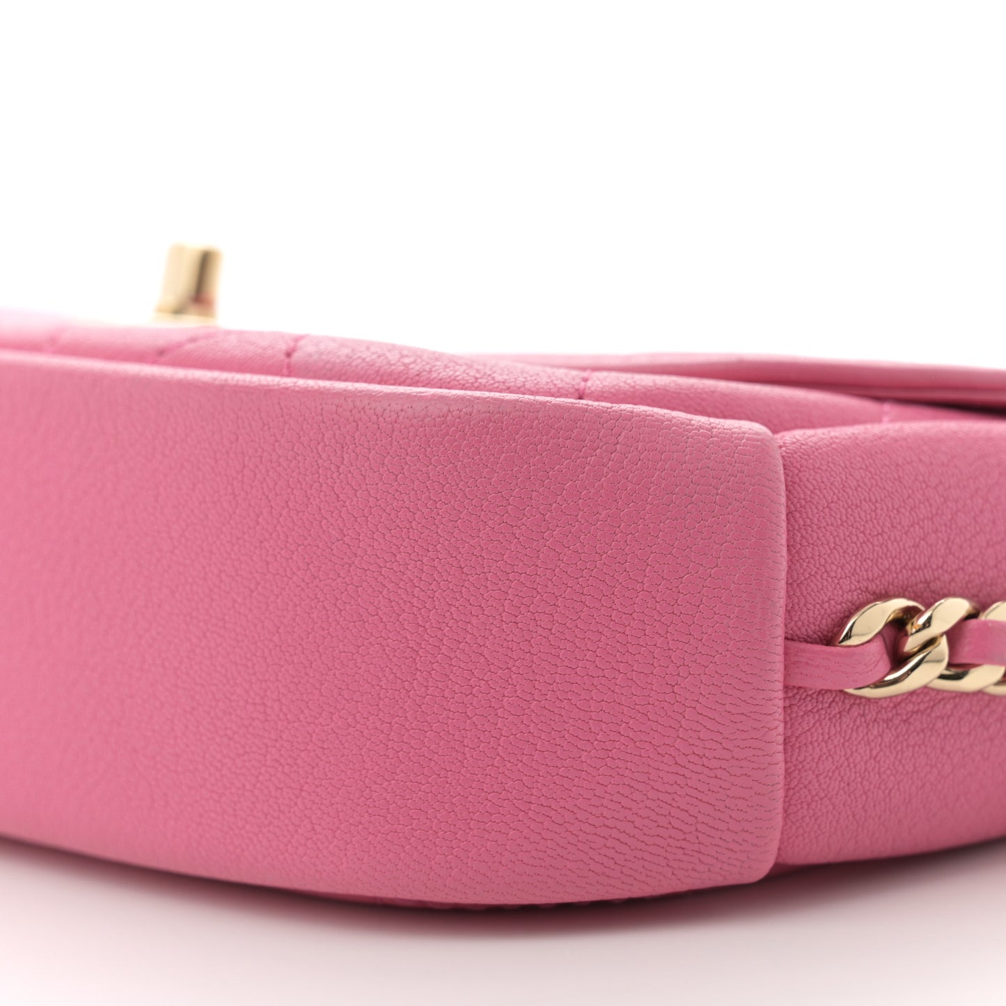 Goatskin Stitched Casual Trip Single Flap Pink
