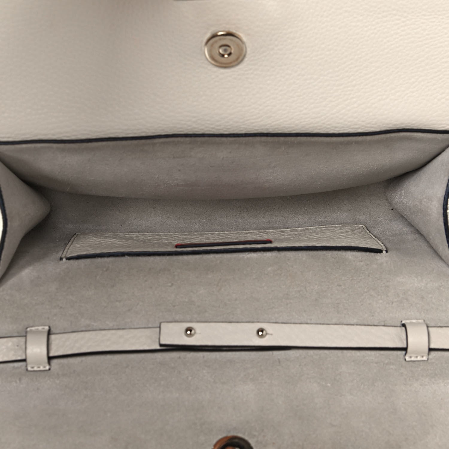 Valentino Garavani Pebbled Calfskin Rockstud Double Flap Crossbody Bag White 5 of 13