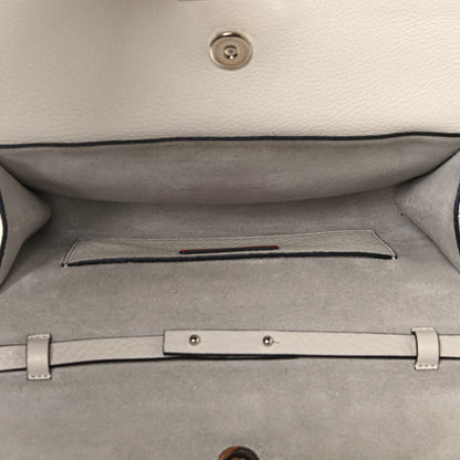 Valentino Garavani Pebbled Calfskin Rockstud Double Flap Crossbody Bag White 5 of 13