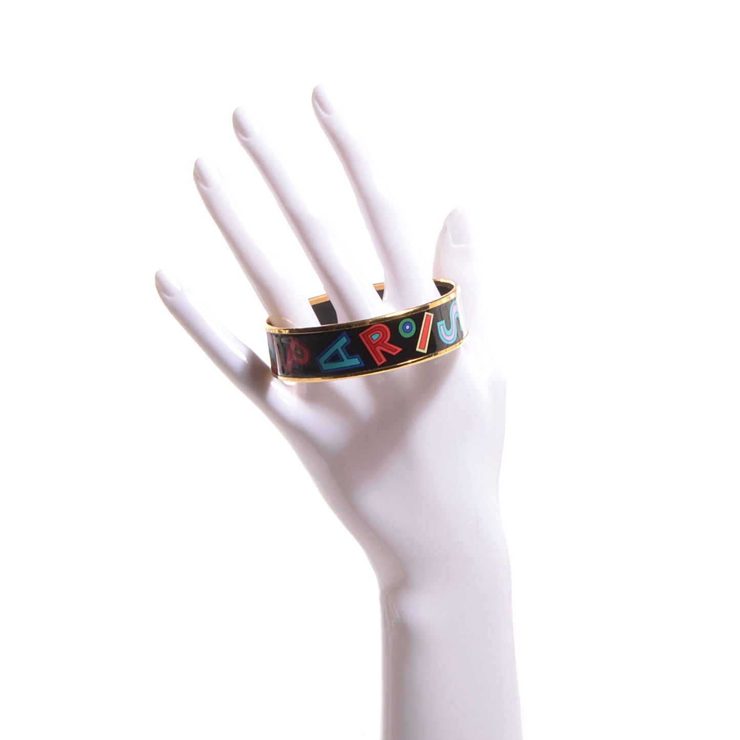 Enamel Printed Wide Tohu Bohu Bracelet Black 62