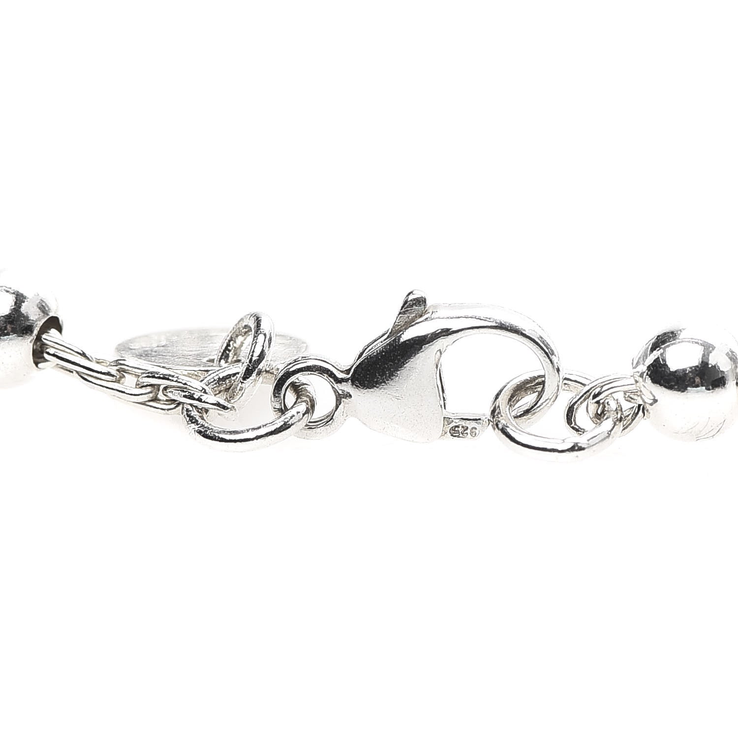 Tiffany Sterling Silver 4mm Mom Heart Tag Bead Bracelet 4 of 7