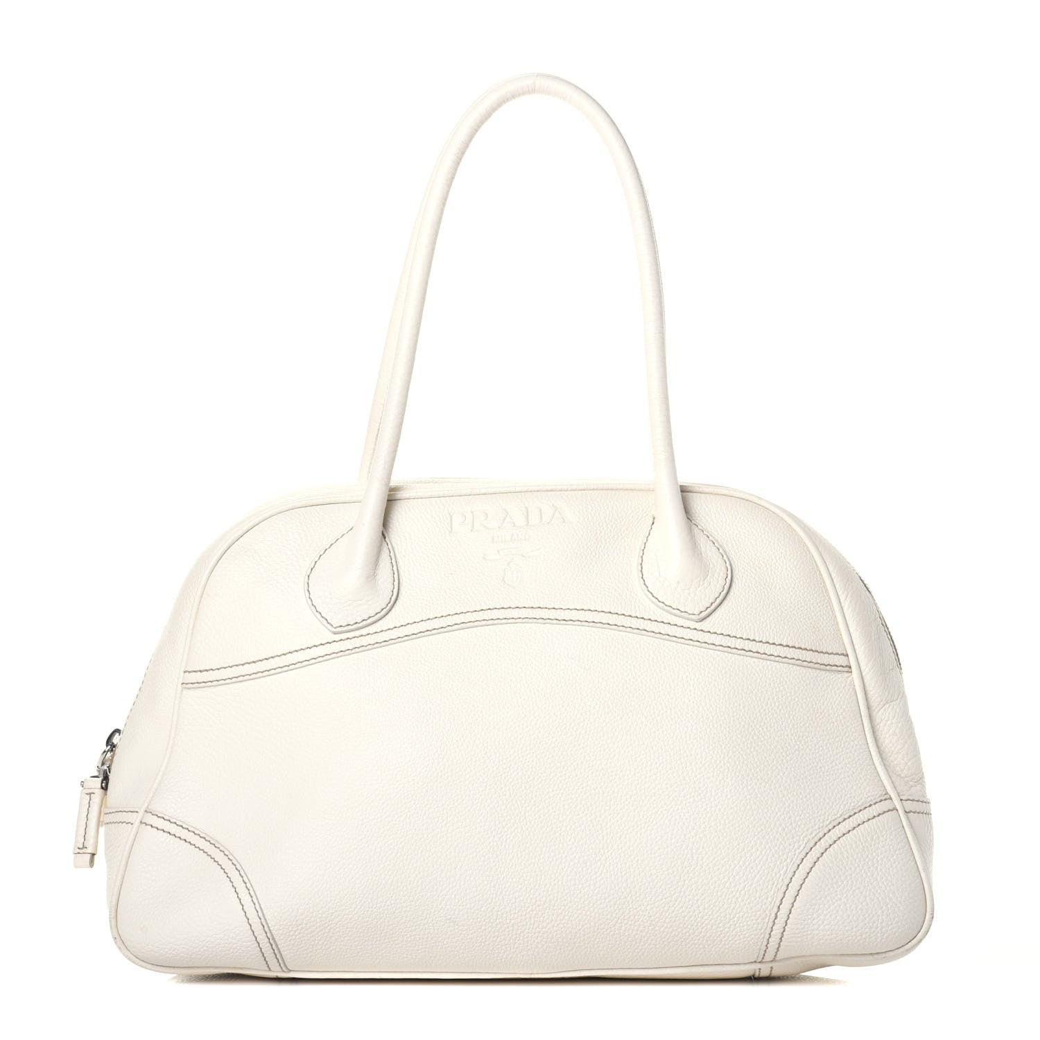 Prada Vitello Phenix Bowling Bag White 1 of 8
