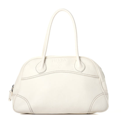 Prada Vitello Phenix Bowling Bag White 1 of 8