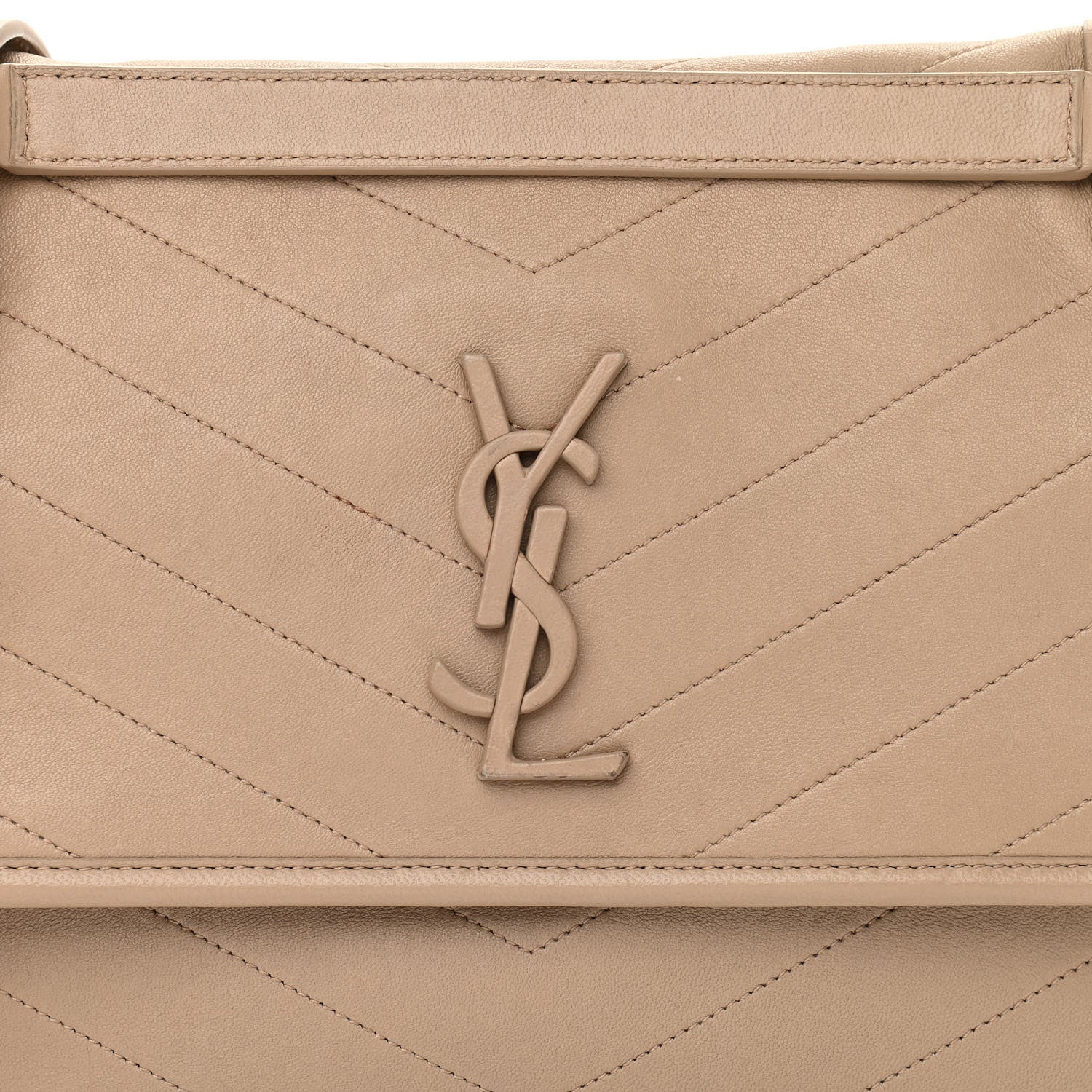 Saint Laurent Lambskin Matelasse Monogram Medium Niki Chain Satchel Dark Beige 10 of 14
