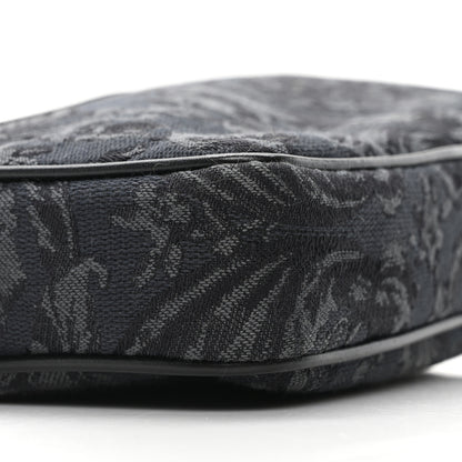 Versace Fabric Jacquard Calfskin Barocco Wristlet Pouch Black 10 of 10