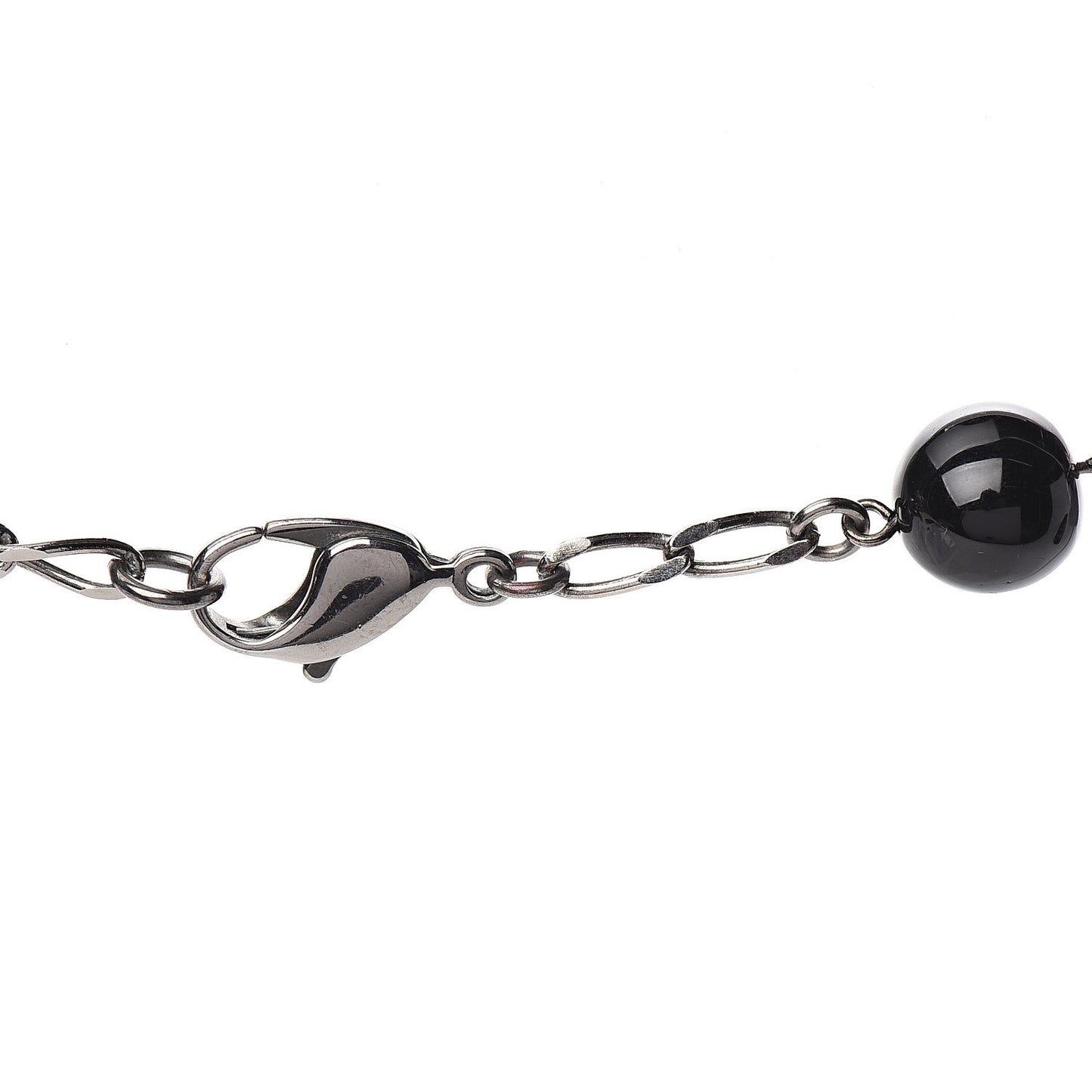 Ruthenium Pearl Crystal CC Necklace Black