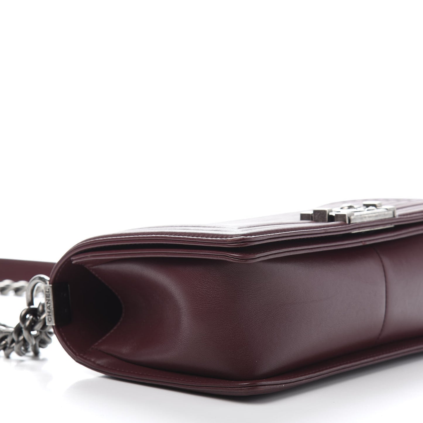 Calfskin Horizontal Quilted Medium Boy Flap Burgundy