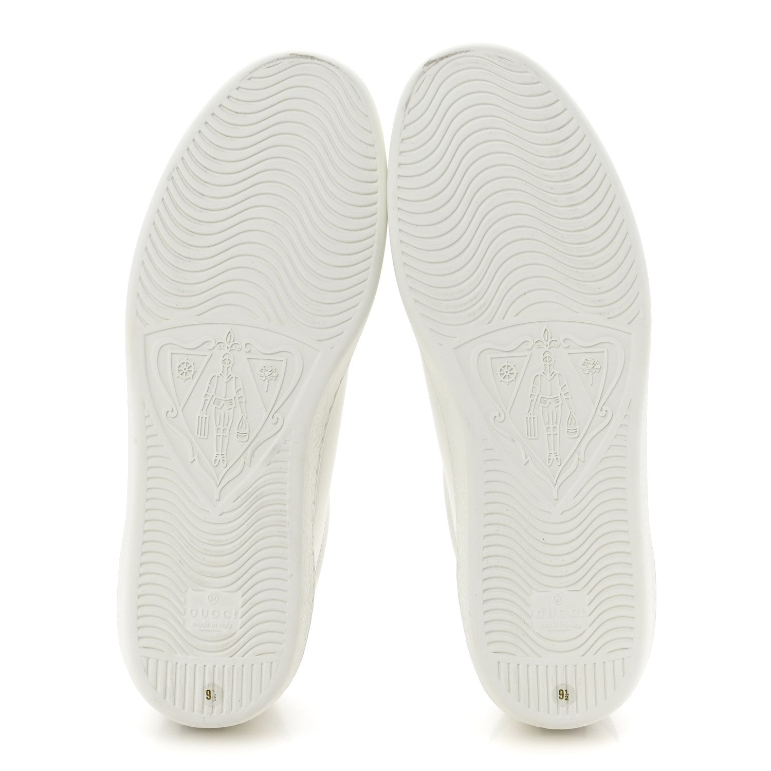 Gucci Calfskin Interlocking G Perforated Mens Ace Sneakers 9.5 White Grey Sky 6 of 10