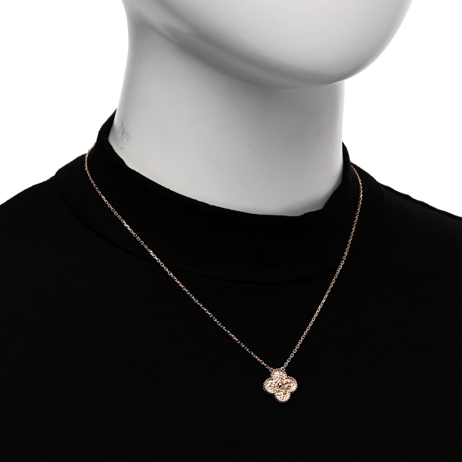 Van Cleef & Arpels 18K Rose Gold Vintage Alhambra Pendant Necklace 2 of 6
