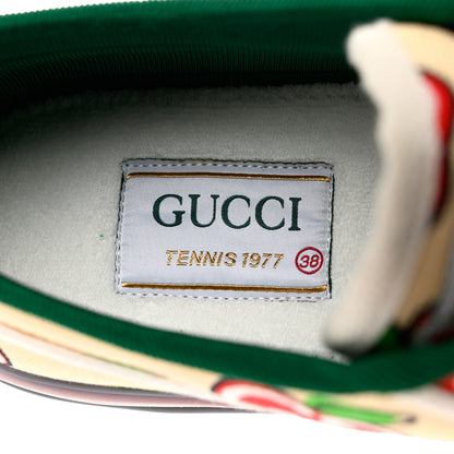 Gucci Canvas Web GG Apple Womens 1977 Tennis Sneakers 38 Ivory Red Mystic White New Shamarock 6 of 8