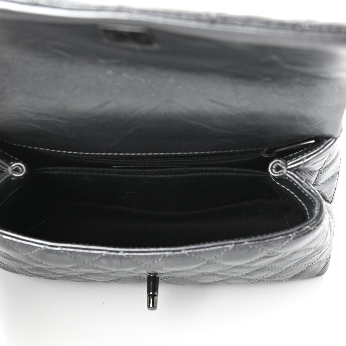 Aged Calfskin Quilted Mini Coco Handle Flap Charcoal