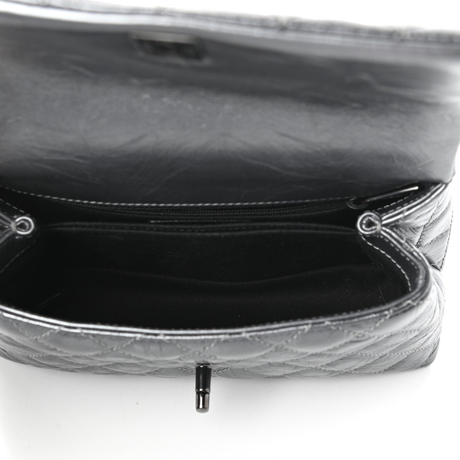 Chanel Aged Calfskin Quilted Mini Coco Handle Flap Charcoal 5 of 9