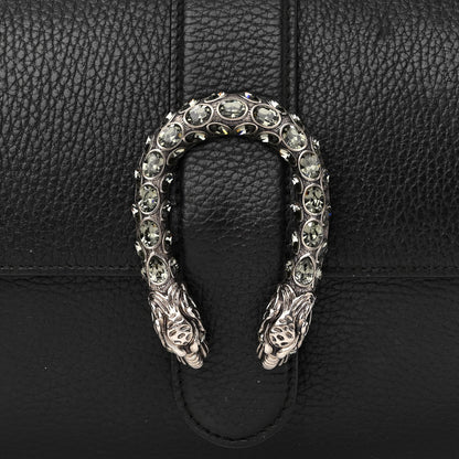 Gucci Dollar Calfskin Crystal Web Medium Dionysus Bamboo Top Handle Bag Black Black Diamond 8 of 15