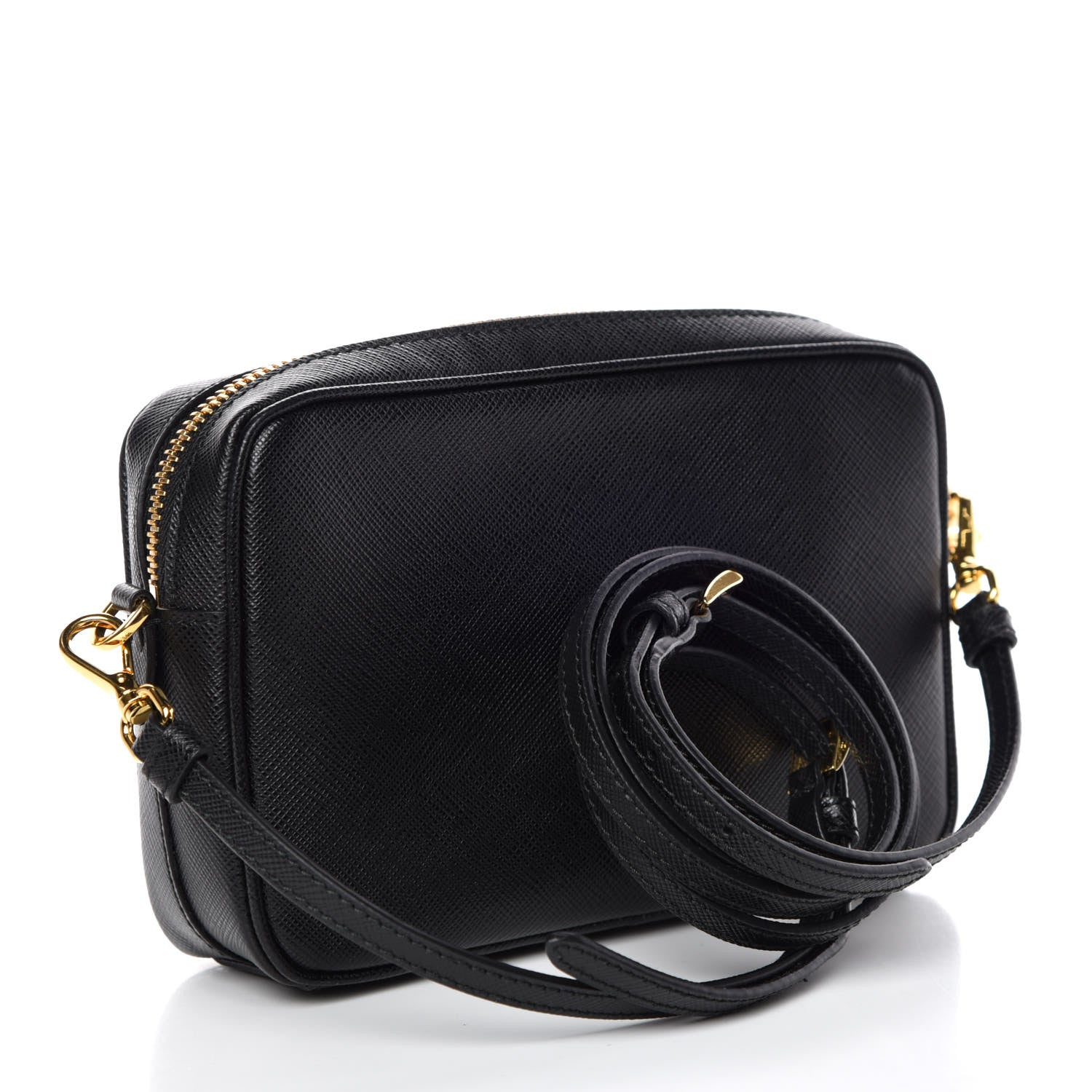 Prada Saffiano Small Camera Crossbody Bag Black 3 of 9