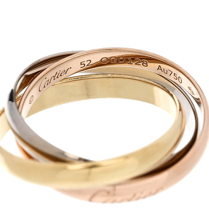 Cartier 18K Pink Yellow White Gold Small Trinity Ring 52 6 4 of 5