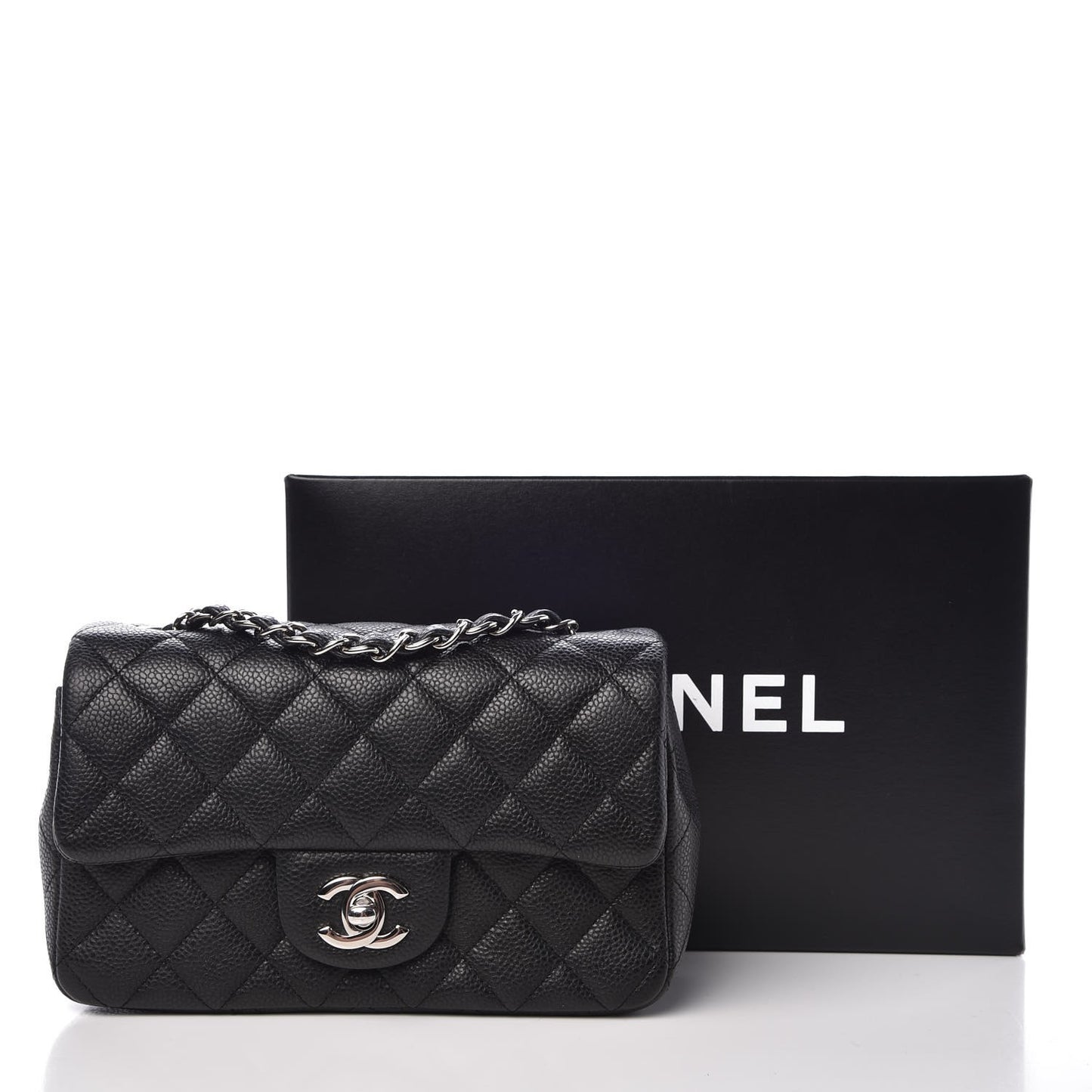 Caviar Quilted Mini Rectangular Flap Black