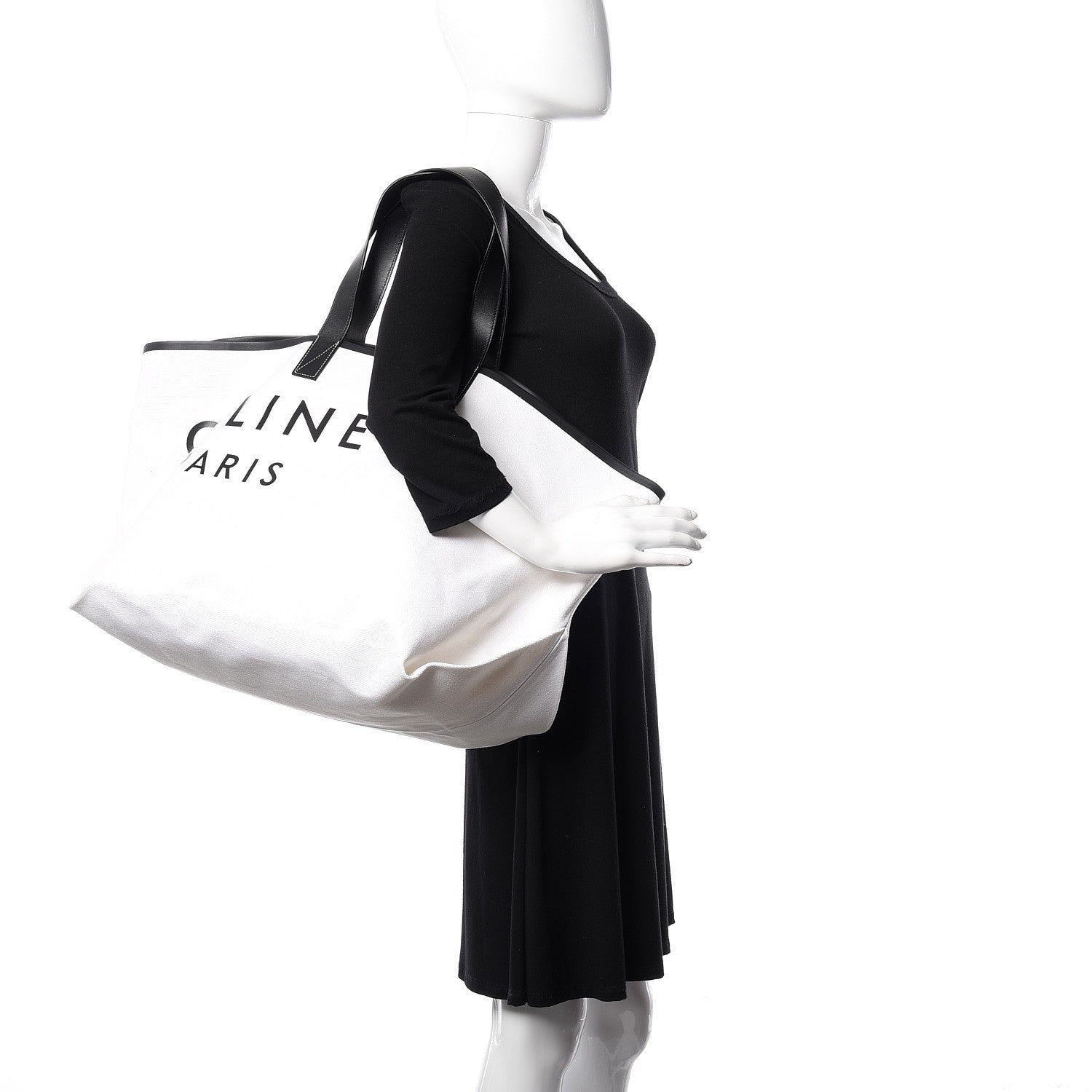 Celine Textile Medium Made In Tote Black White 2 of 9