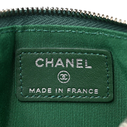 Chanel Lambskin Quilted Classic Flat Wallet Pouch Green 6 of 7