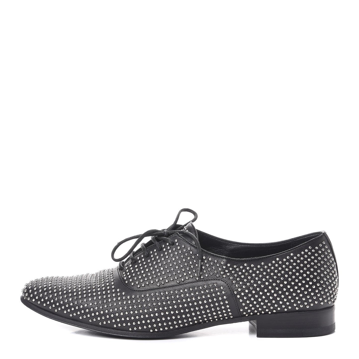 Calfskin Metal Eyelet LuLu Richelieu Metal Eyelet Lace Up Oxfords 38.5 Black