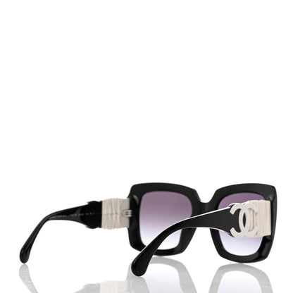 Chanel Acetate Calfskin Square Sunglasses 5474-Q-A Black White 4 of 8