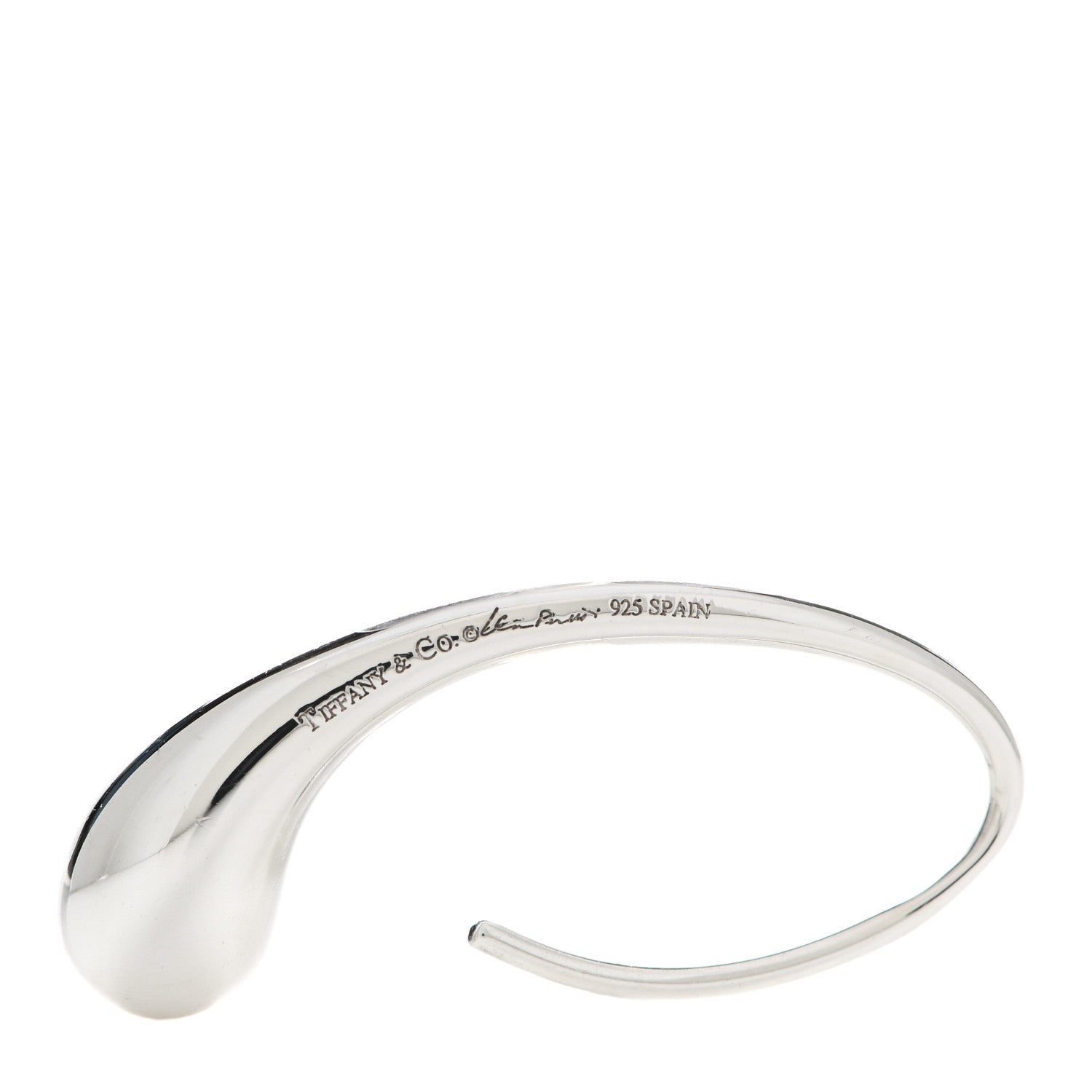 Tiffany Sterling Silver Elsa Peretti Teardrop Hoop Earrings 4 of 4