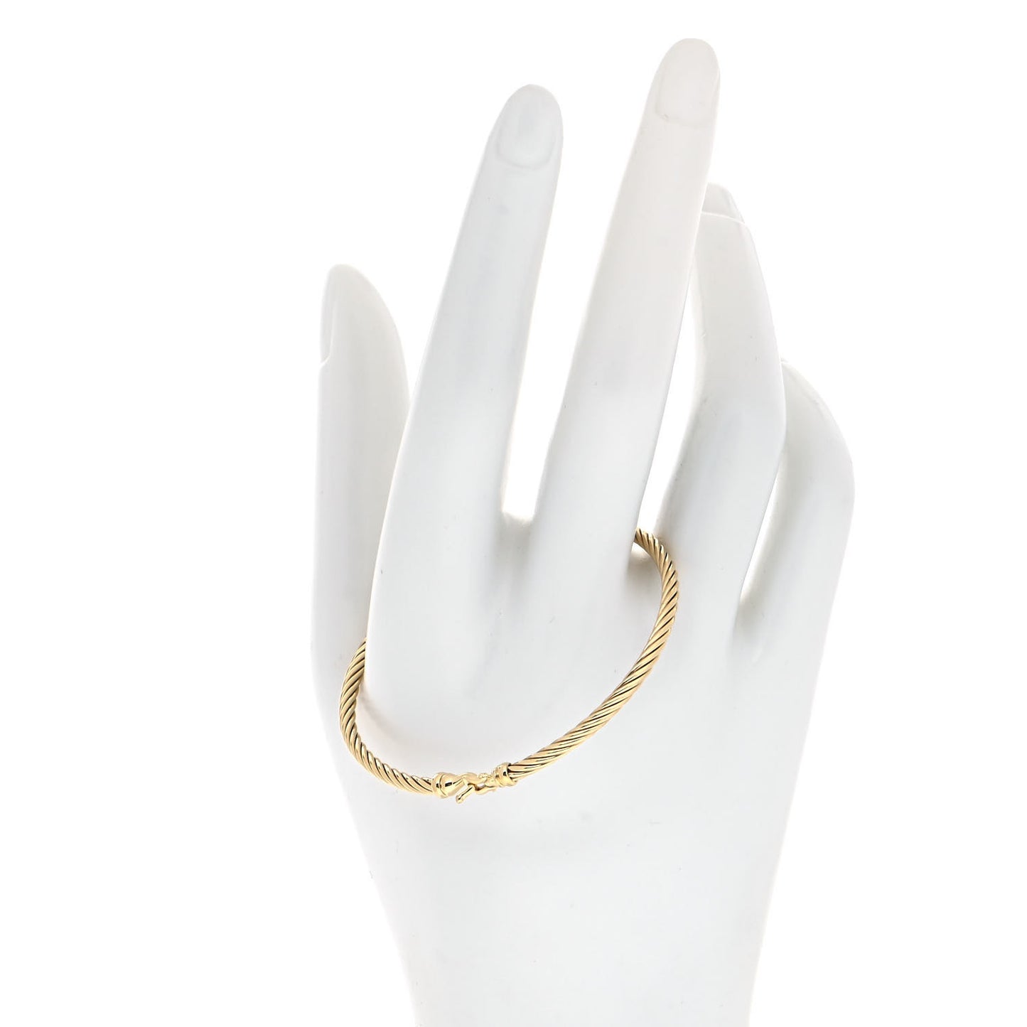 18K Yellow Gold 3mm Cable Buckle Bracelet