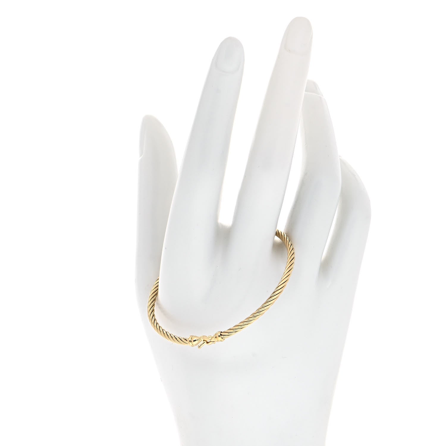 David Yurman 18K Yellow Gold 3mm Cable Buckle Bracelet 2 of 5