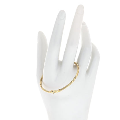 David Yurman 18K Yellow Gold 3mm Cable Buckle Bracelet 2 of 5