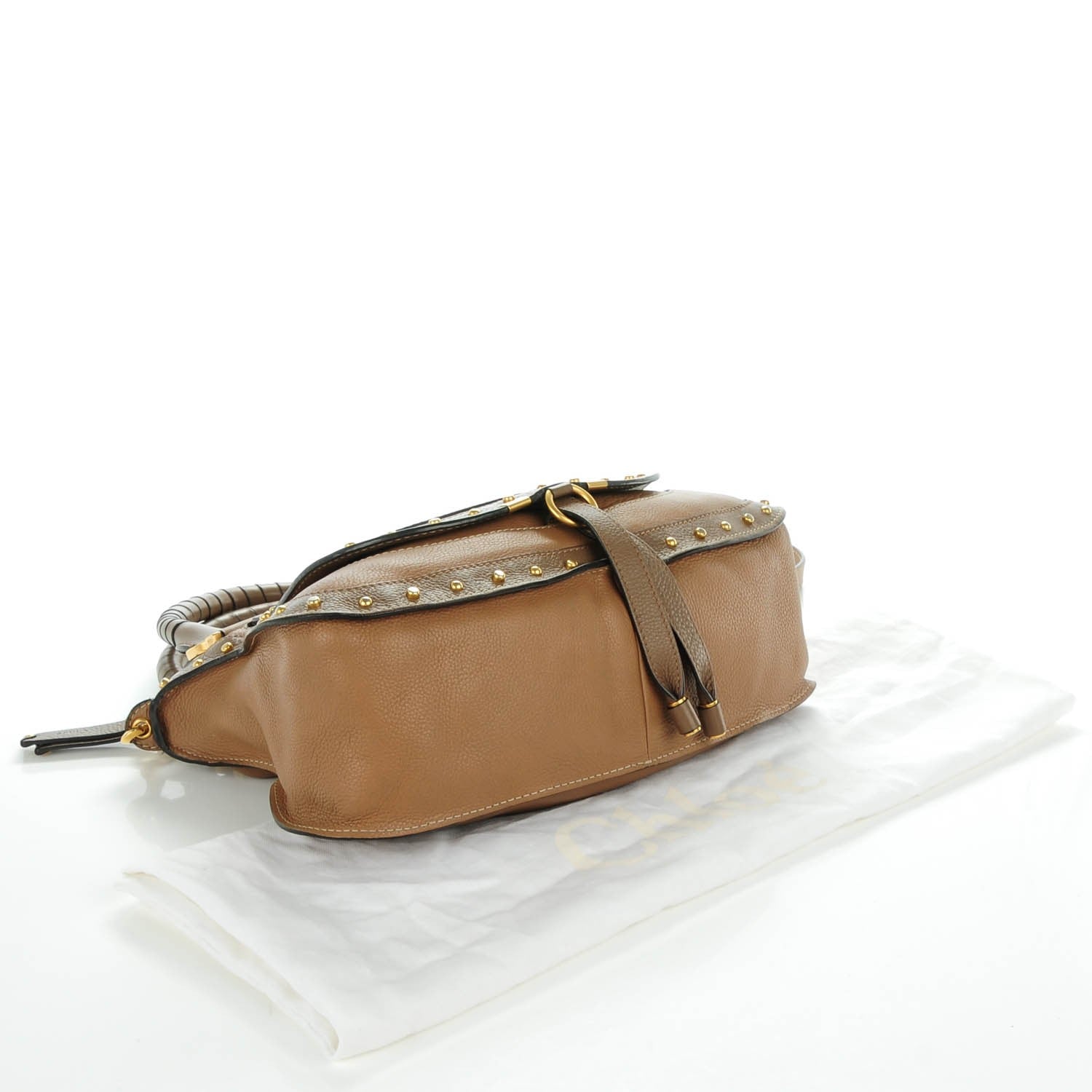 Chloe Calfskin Studded Medium Marcie Satchel Nut 4 of 7