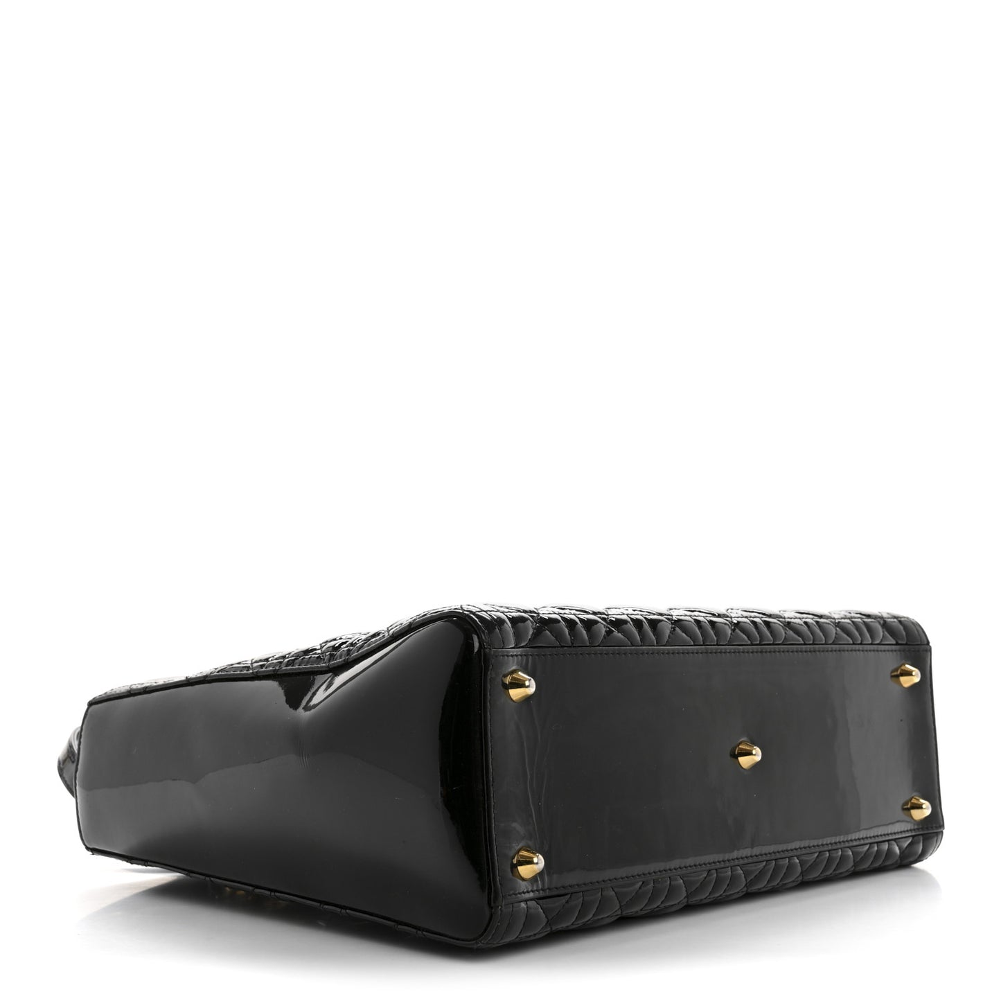 Patent Cannage Large Lady Dior Black